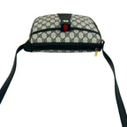 Gucci Vintage Sherry Line GG Logo Pattern Leather Shoulder Bag Pochette Navy — view 4