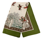 Hermes Carre 90 L'hiver Winter Scarf Oversized Green Multicolor Silk