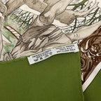 Hermes Carre 90 L'hiver Winter Scarf Oversized Green Multicolor Silk — view 7