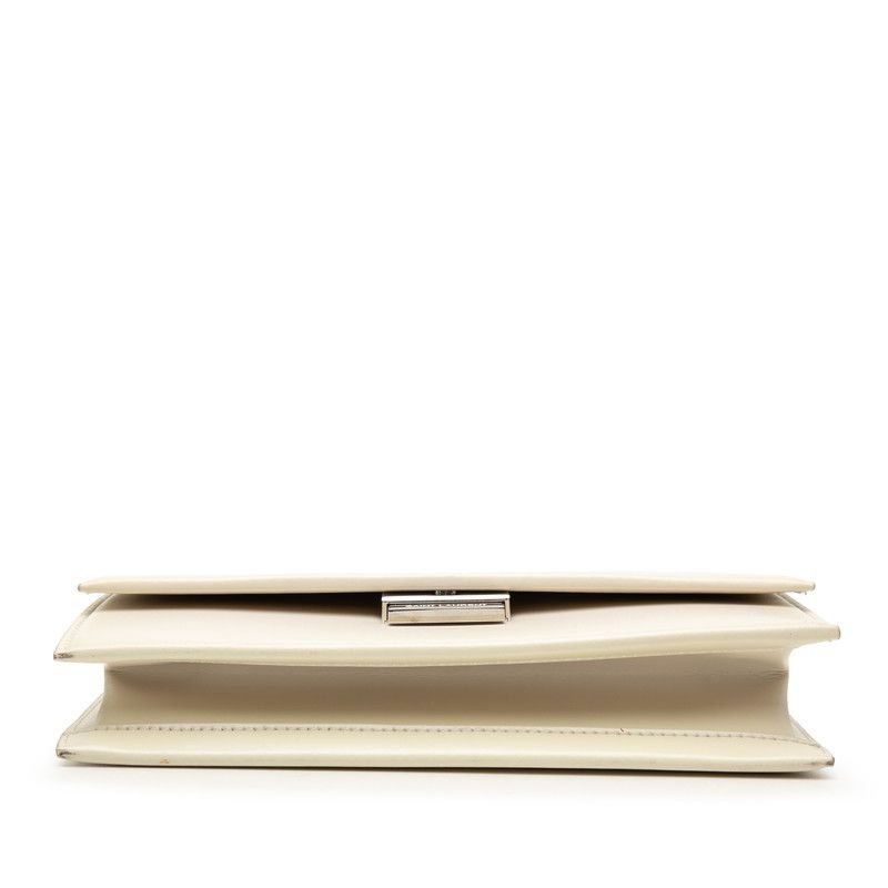 Saint Laurent Crossbody Flap Shoulder Bag White Leather — view 3