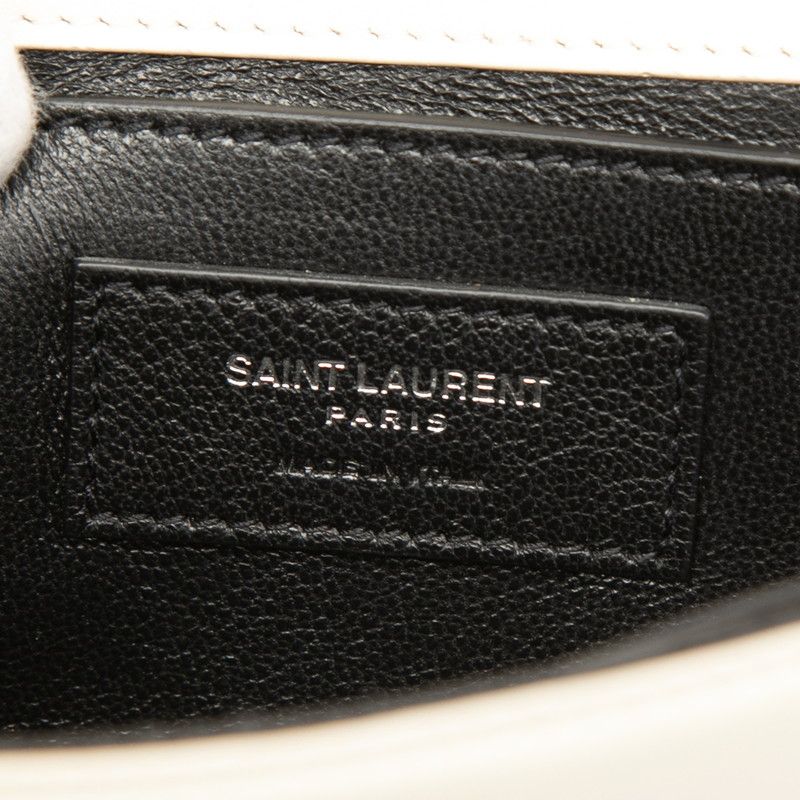 Saint Laurent Crossbody Flap Shoulder Bag White Leather — view 5