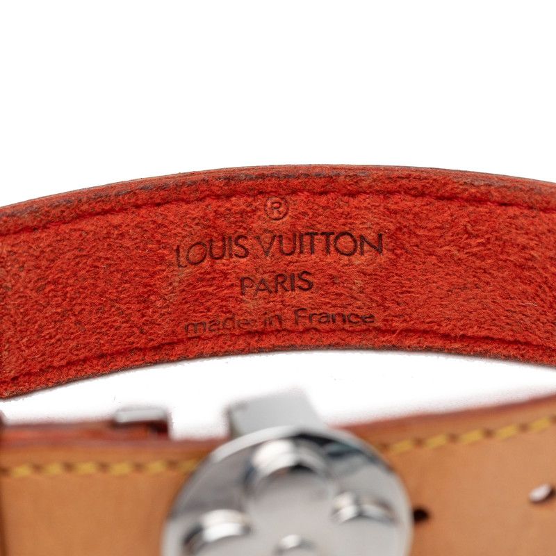 Louis Vuitton Bracelet Monogram Luck Brown Gold Leather Metal — view 4