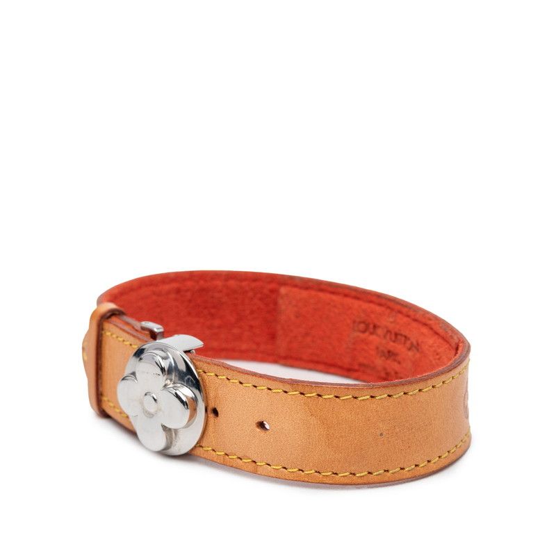 Louis Vuitton Bracelet Monogram Luck Brown Gold Leather Metal — view 2