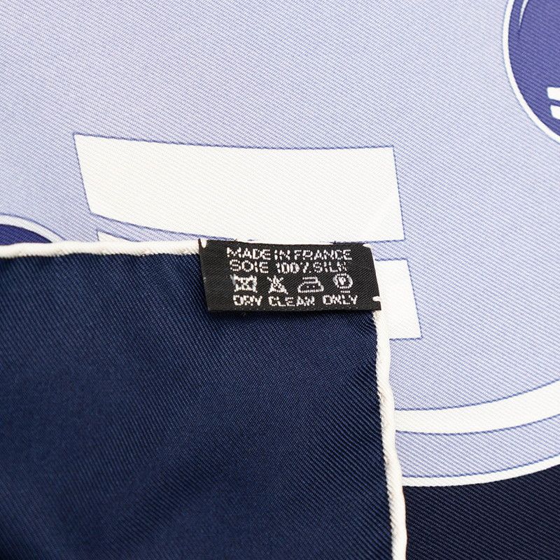 Hermes Carre 90 Bal de Bulles Scarf Oversized Navy Silk — view 6