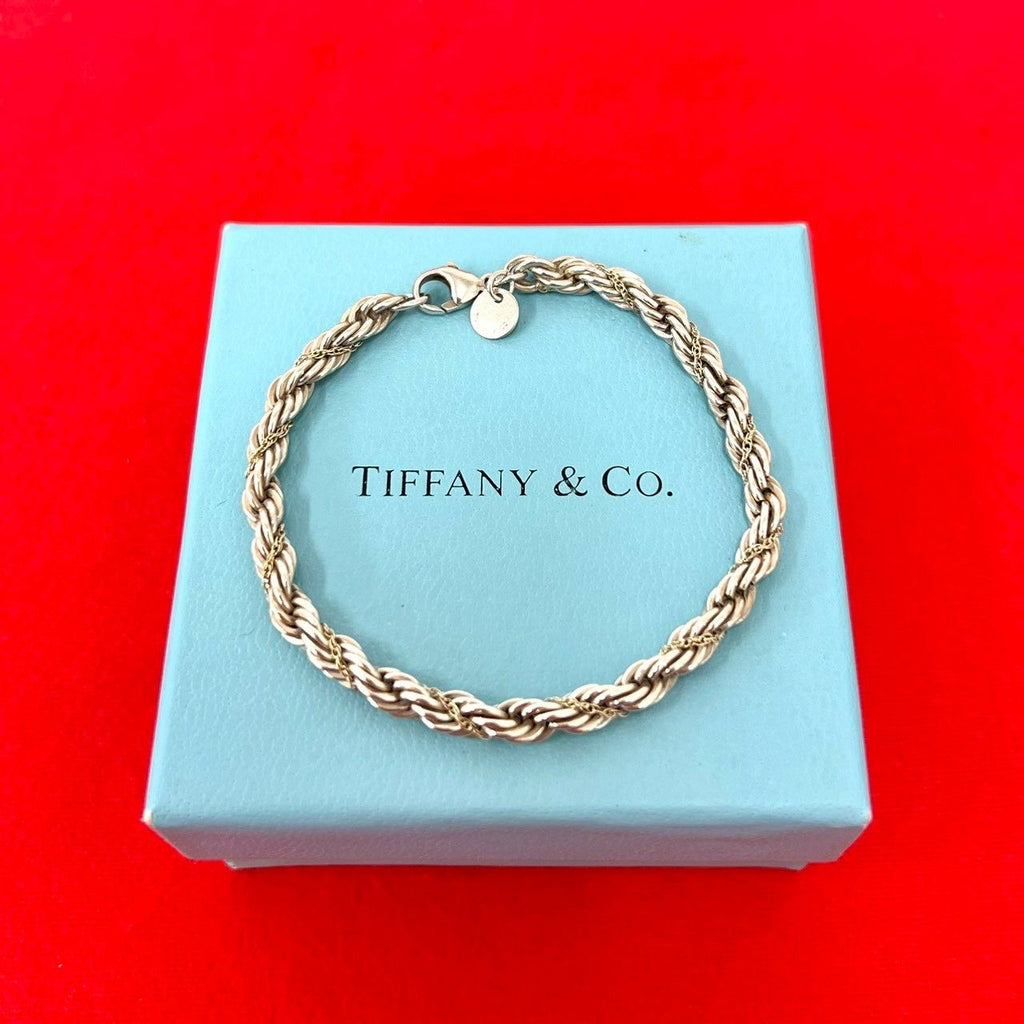 Tiffany & Co Twist Loop Bracelet 925 Sterling Silver Gold