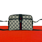 Gucci Vintage Sherry Line GG Logo Pattern Leather Shoulder Bag Navy