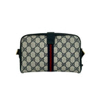 Gucci Vintage Sherry Line GG Logo Pattern Leather Shoulder Bag Navy — view 3