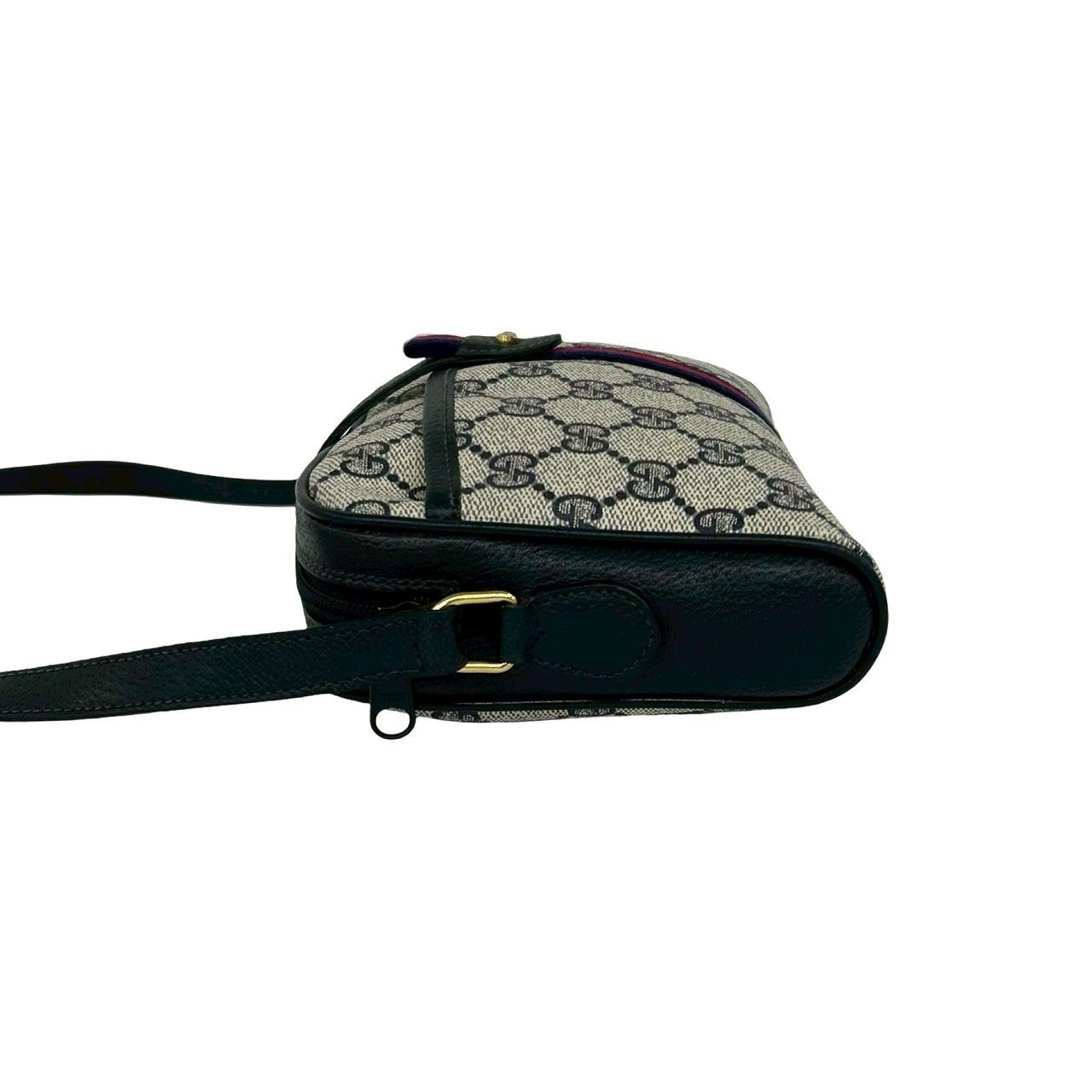 Gucci Vintage Sherry Line GG Logo Pattern Leather Shoulder Bag Navy — view 5