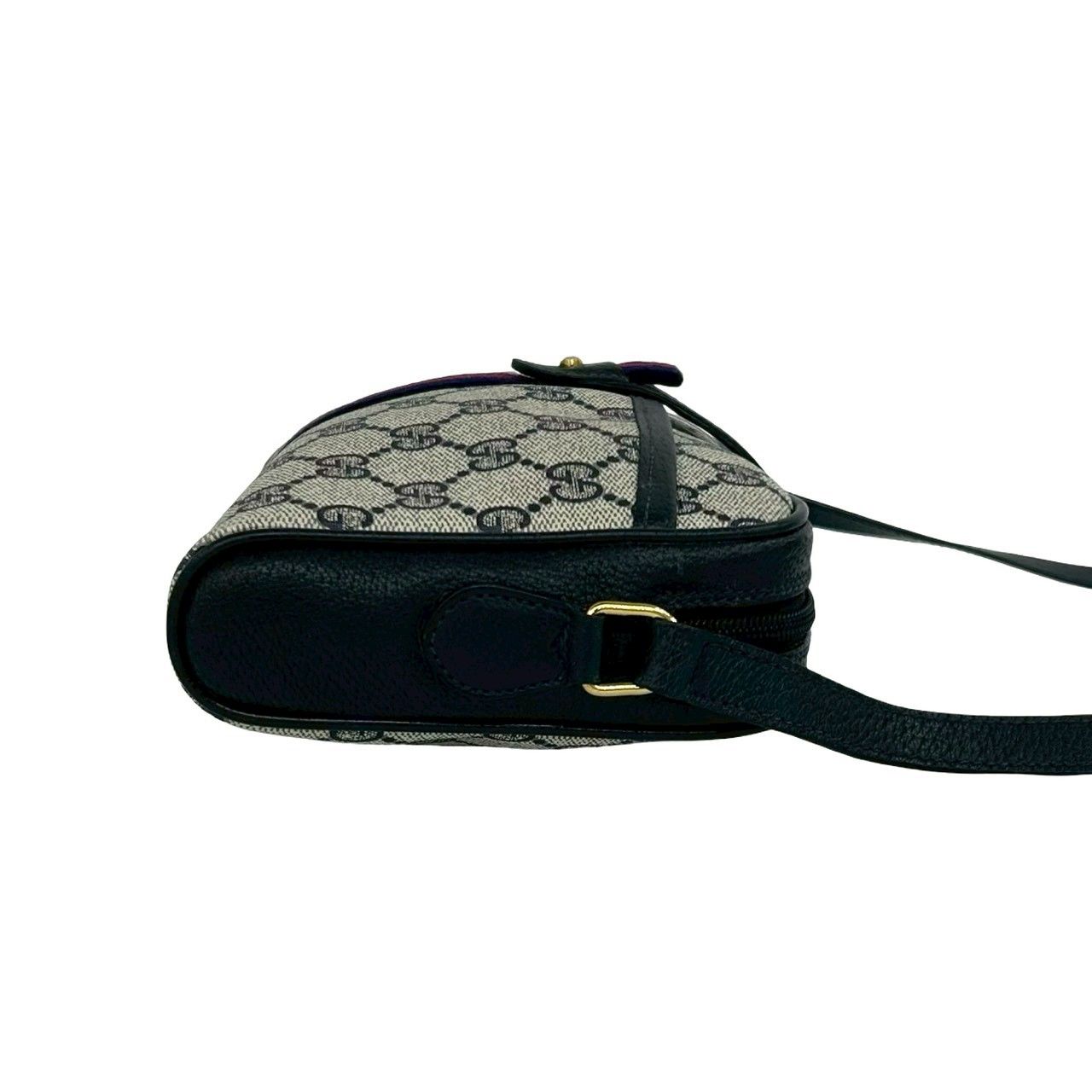 Gucci Vintage Sherry Line GG Logo Pattern Leather Shoulder Bag Navy — view 6