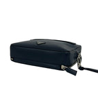 Prada Triangle Logo Saffiano Leather Clutch Pouch Navy — view 8