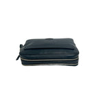 Prada Triangle Logo Saffiano Leather Clutch Pouch Navy — view 4