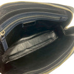 Prada Triangle Logo Saffiano Leather Clutch Pouch Navy — view 9