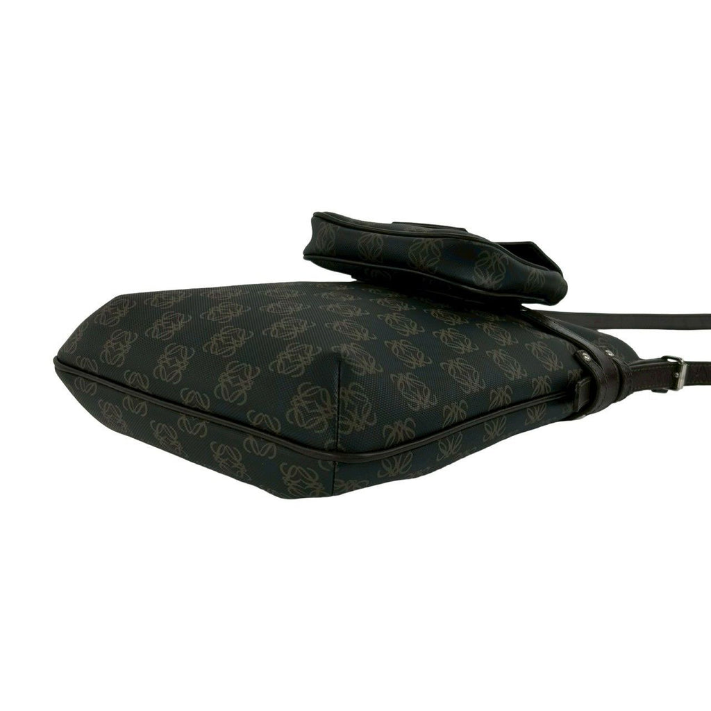 Loewe Anagram Pattern Logo Leather Shoulder Bag Pochette Crossbody Cross Brown — view 8