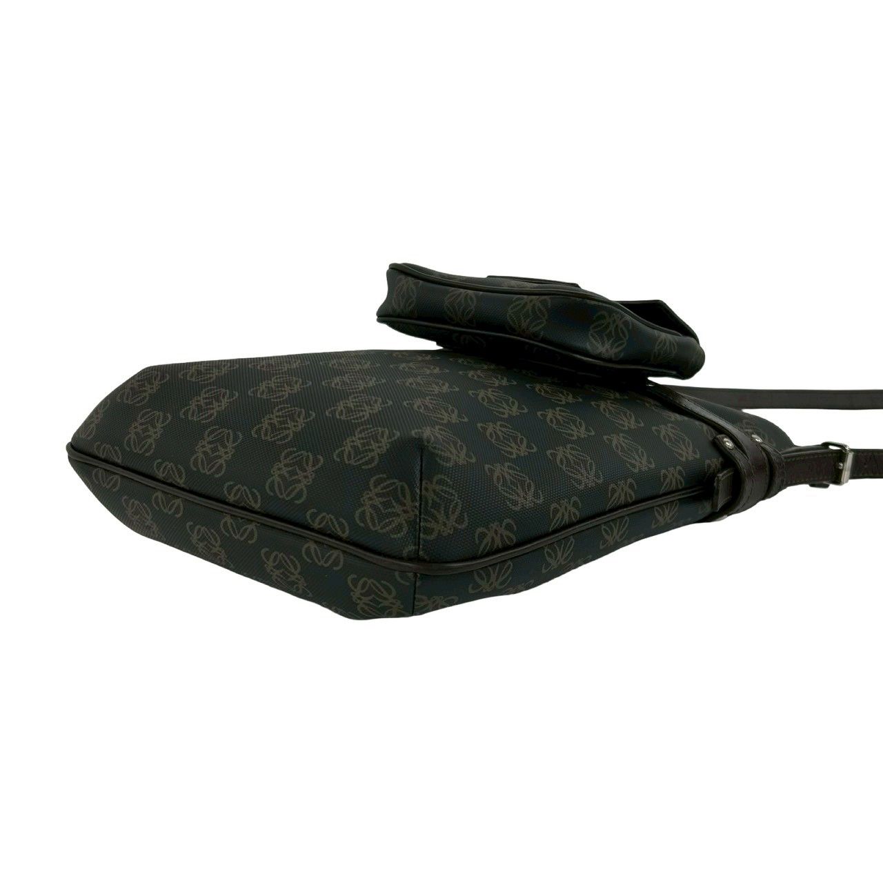 Loewe Anagram Pattern Logo Leather Shoulder Bag Pochette Crossbody Cross Brown — view 8