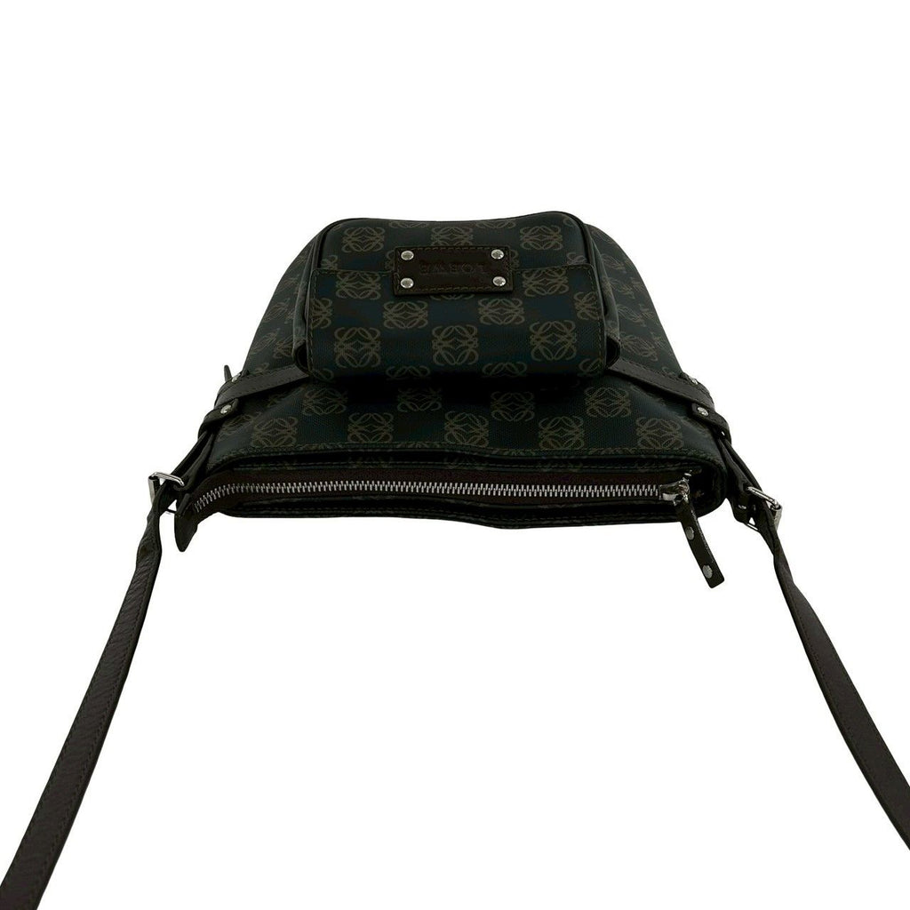 Loewe Anagram Pattern Logo Leather Shoulder Bag Pochette Crossbody Cross Brown — view 4