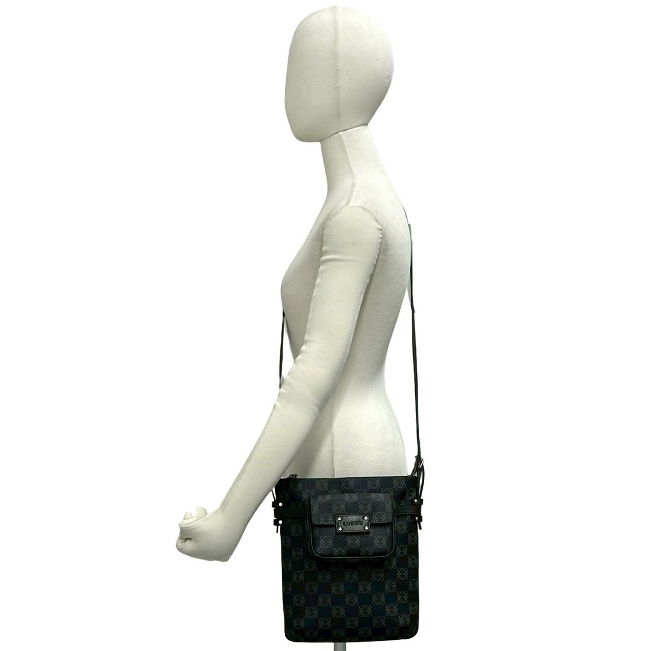 Loewe Anagram Pattern Logo Leather Shoulder Bag Pochette Crossbody Cross Brown — view 2