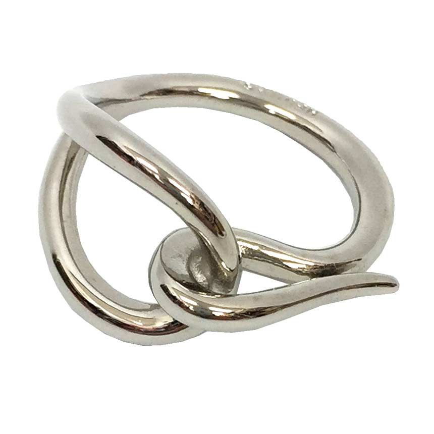 Hermes Jumbo Scarf Ring Silver