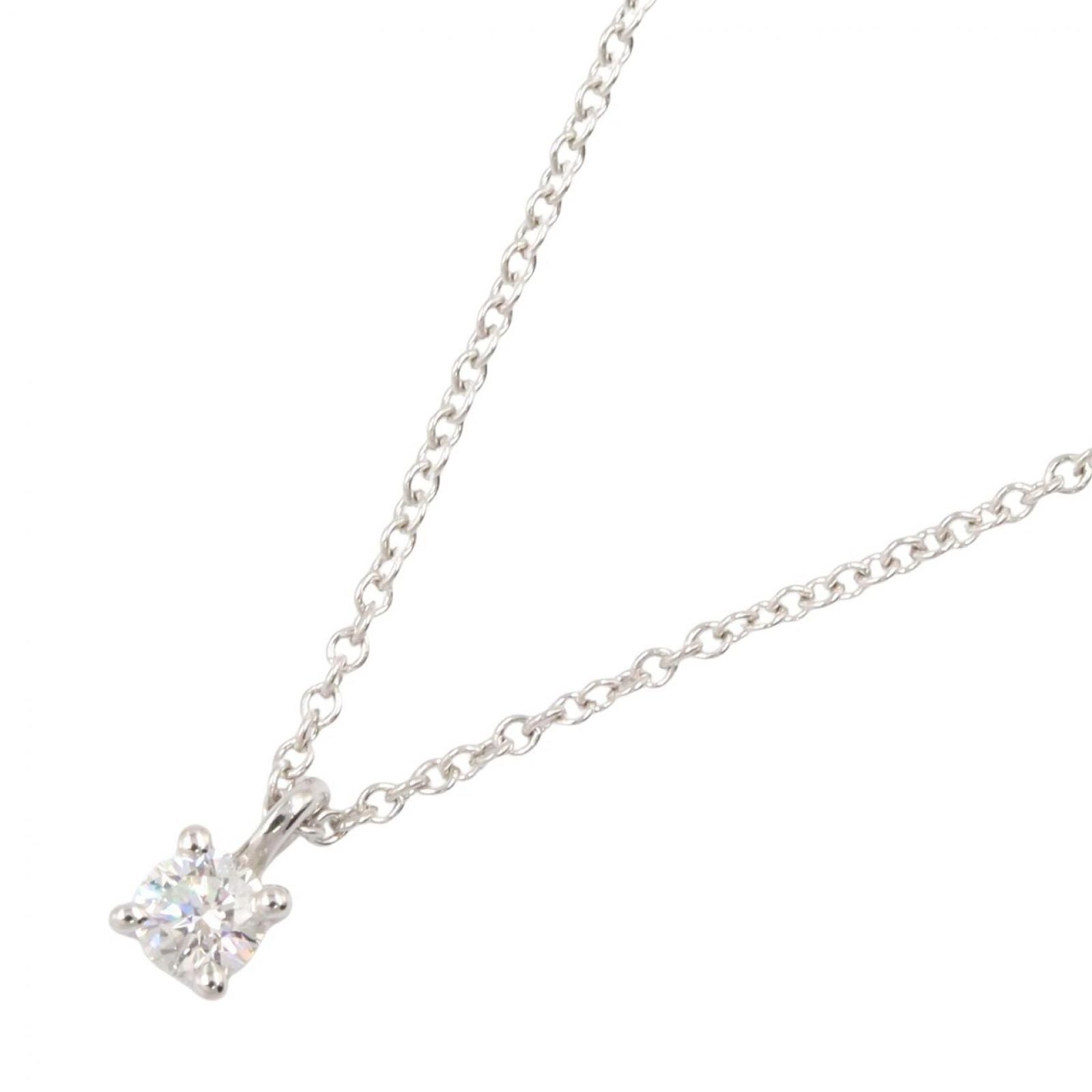 Tiffany & Co Necklace Solitaire 40 cm Platinum Diamond