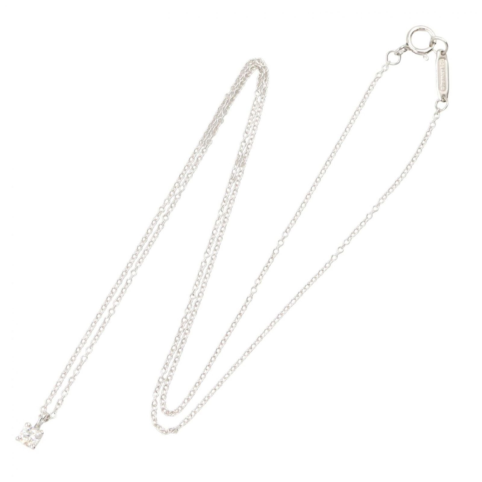 Tiffany & Co Necklace Solitaire 40 cm Platinum Diamond — view 2