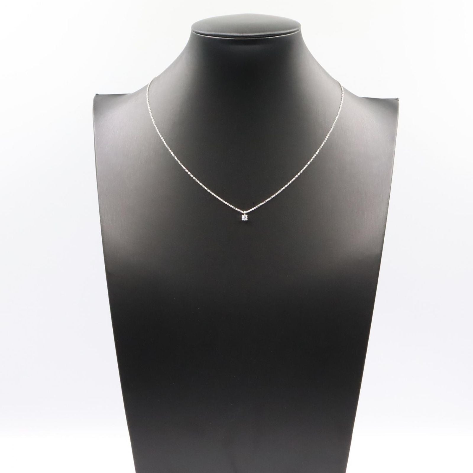 Tiffany & Co Necklace Solitaire 40 cm Platinum Diamond — view 5