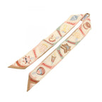 Hermes Scarf Twill Funny Ice Cream Ribbon Beige Silk — view 2