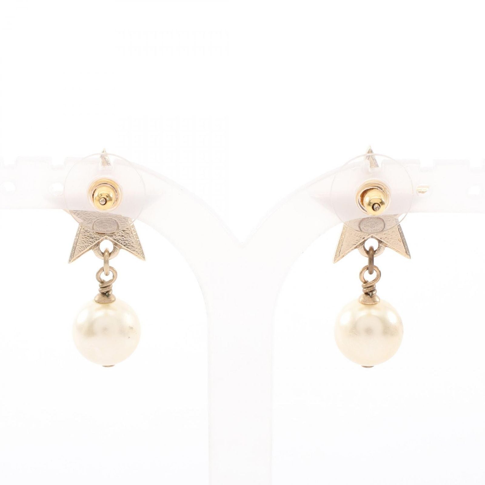 Chanel Earrings CC Logo Star Gold — view 2