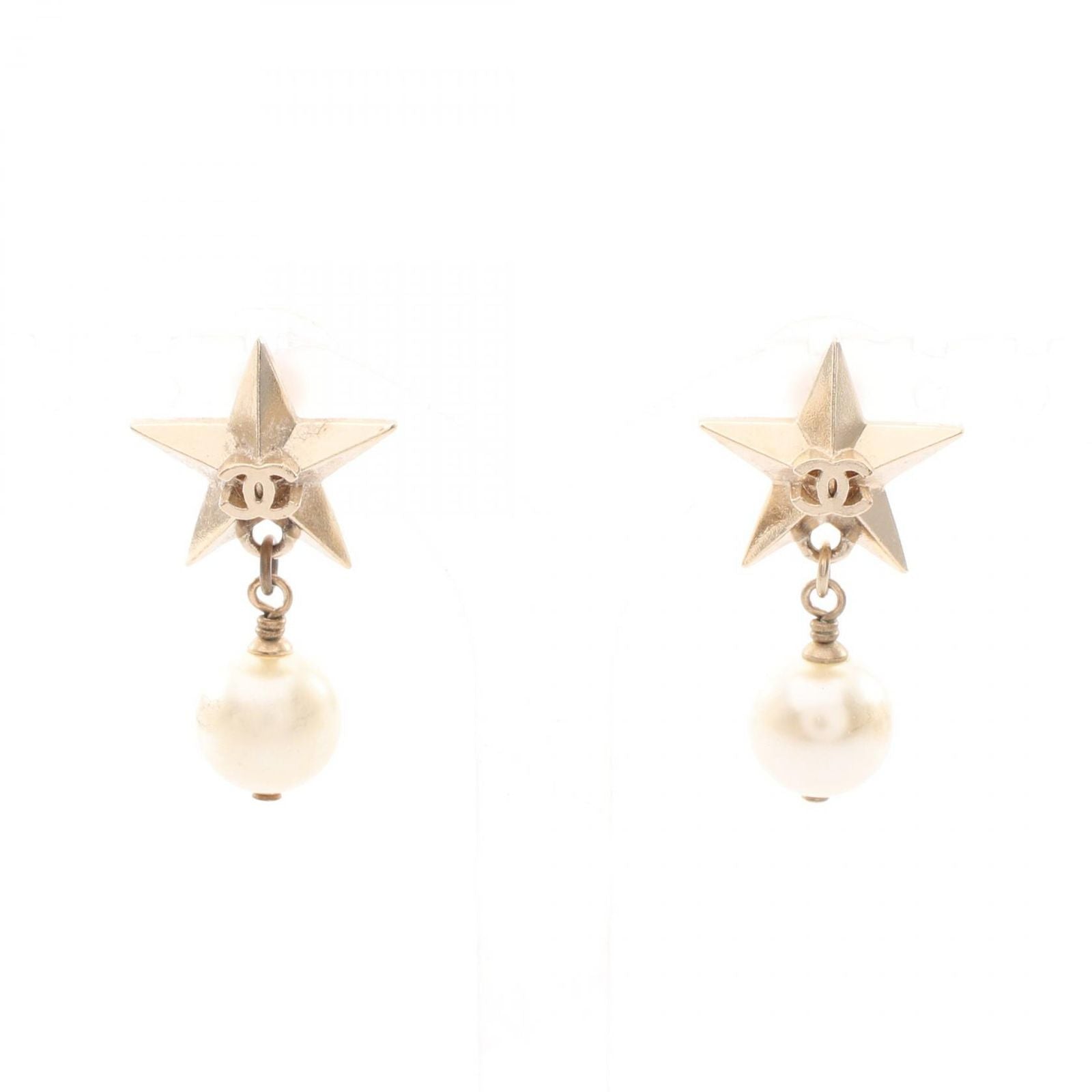 Chanel Earrings CC Logo Star Gold