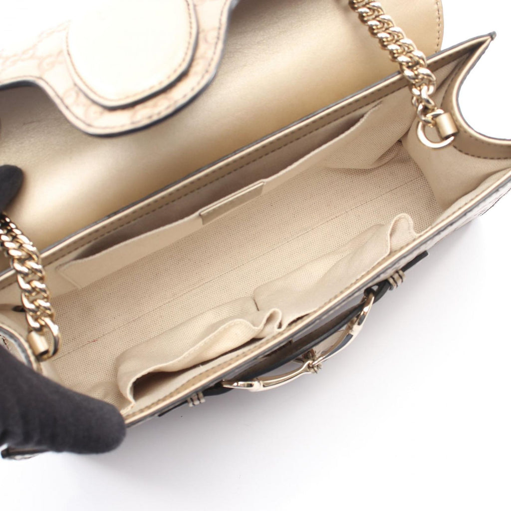 Gucci Shoulder Bag Emily Horsebit Guccissima Gold Leather Guccissima Chain — view 3