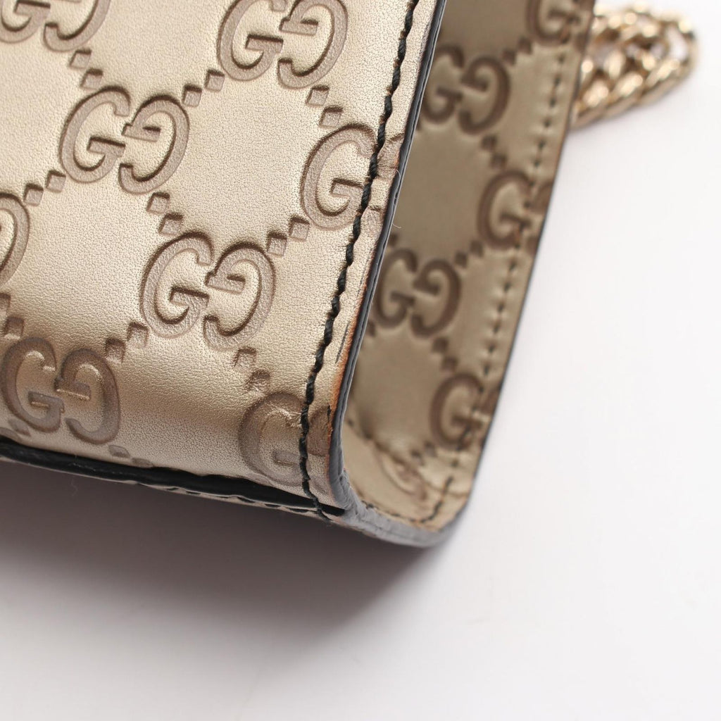 Gucci Shoulder Bag Emily Horsebit Guccissima Gold Leather Guccissima Chain — view 7