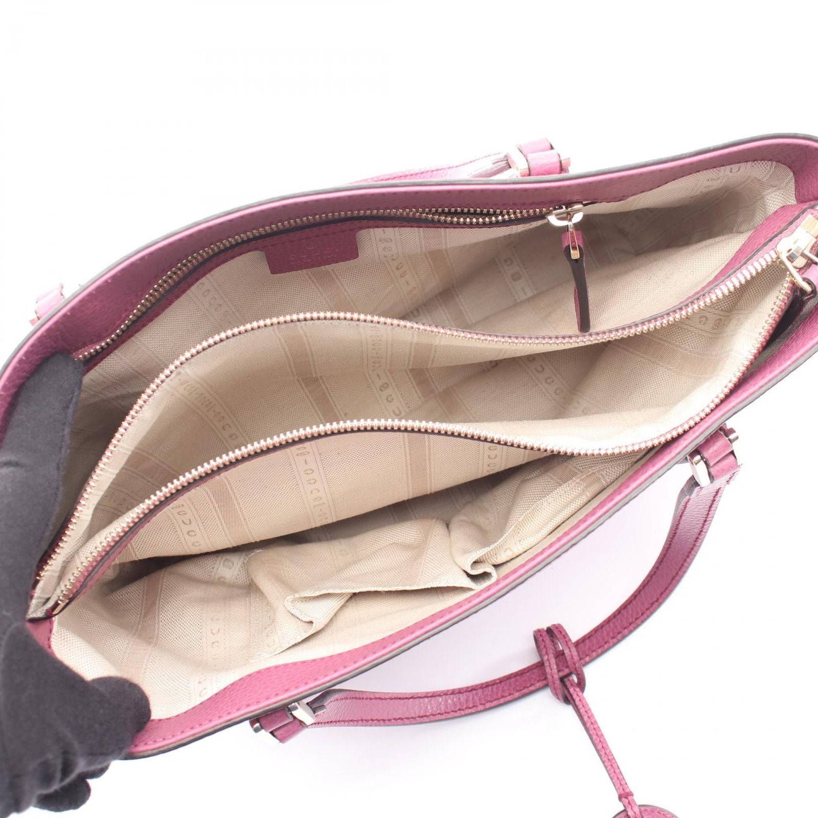Gucci Tote Interlocking Purple Leather — view 3