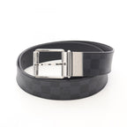Louis Vuitton Belt Ceinture Damier Print 40 Graphite Silver Reversible Leather