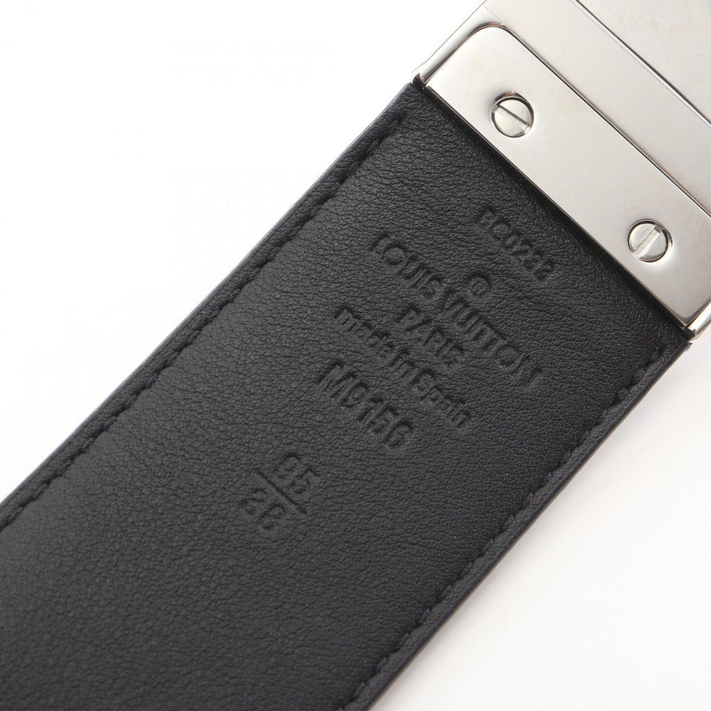 Louis Vuitton Belt Ceinture Damier Print 40 Graphite Silver Reversible Leather — view 4