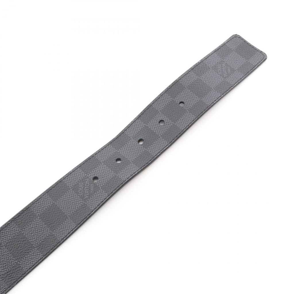 Louis Vuitton Belt Ceinture Damier Print 40 Graphite Silver Reversible Leather — view 3