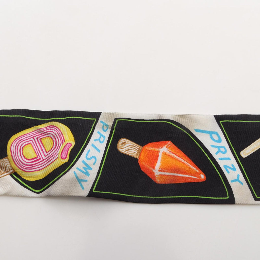 Hermes Scarf Twill Funny Ice Cream Ribbon Multicolor Silk — view 7