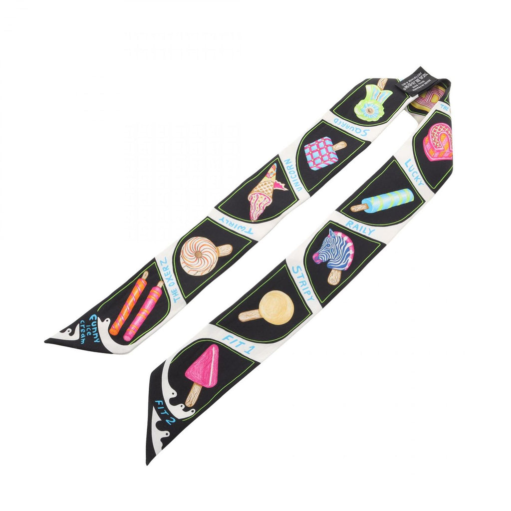 Hermes Scarf Twill Funny Ice Cream Ribbon Multicolor Silk — view 3