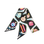 Hermes Scarf Twill Funny Ice Cream Ribbon Multicolor Silk