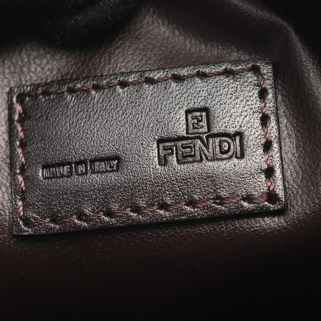Fendi Handbag Zucchino Brown Beige Canvas Leather — view 4