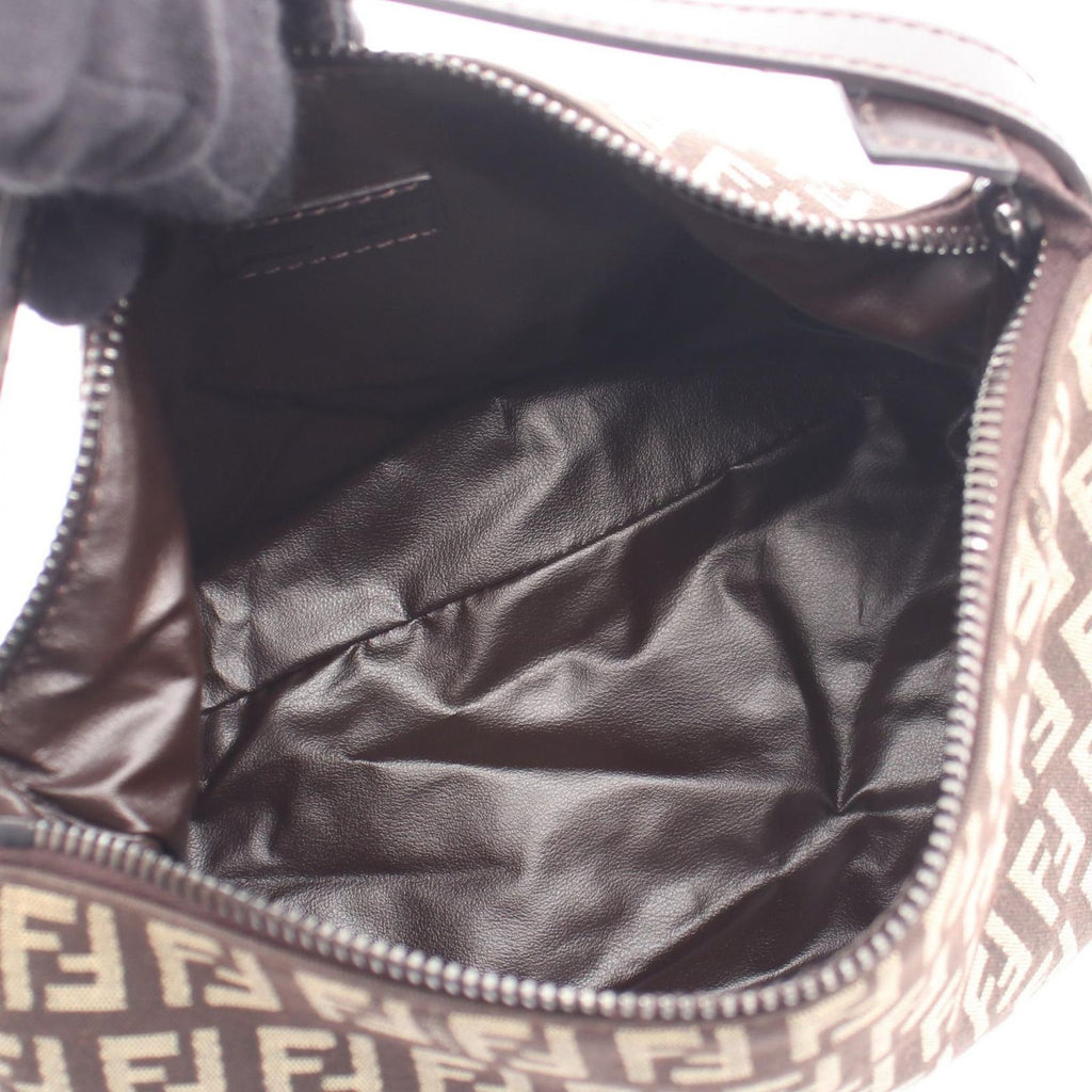 Fendi Handbag Zucchino Brown Beige Canvas Leather — view 3