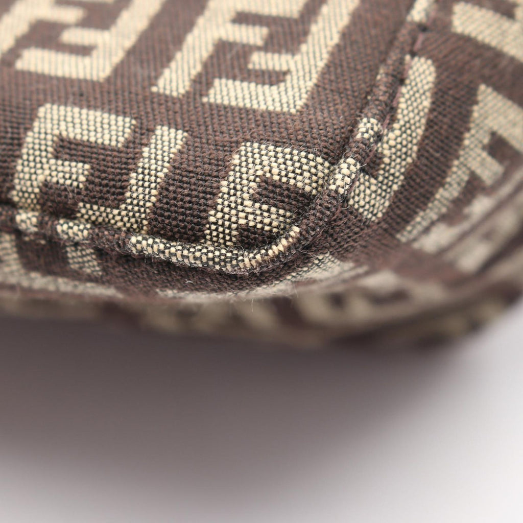 Fendi Handbag Zucchino Brown Beige Canvas Leather — view 5