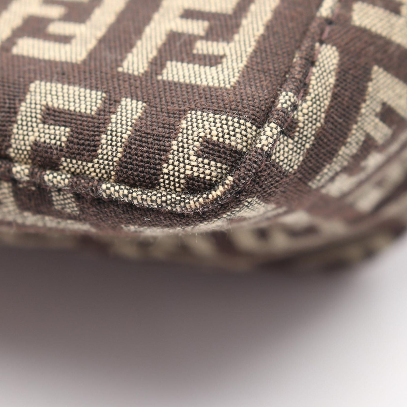 Fendi Handbag Zucchino Brown Beige Canvas Leather — view 5