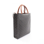 Celine Tote Small Vertical Cover Triomphe 2-Way Brown Black Canvas Leather — view 2