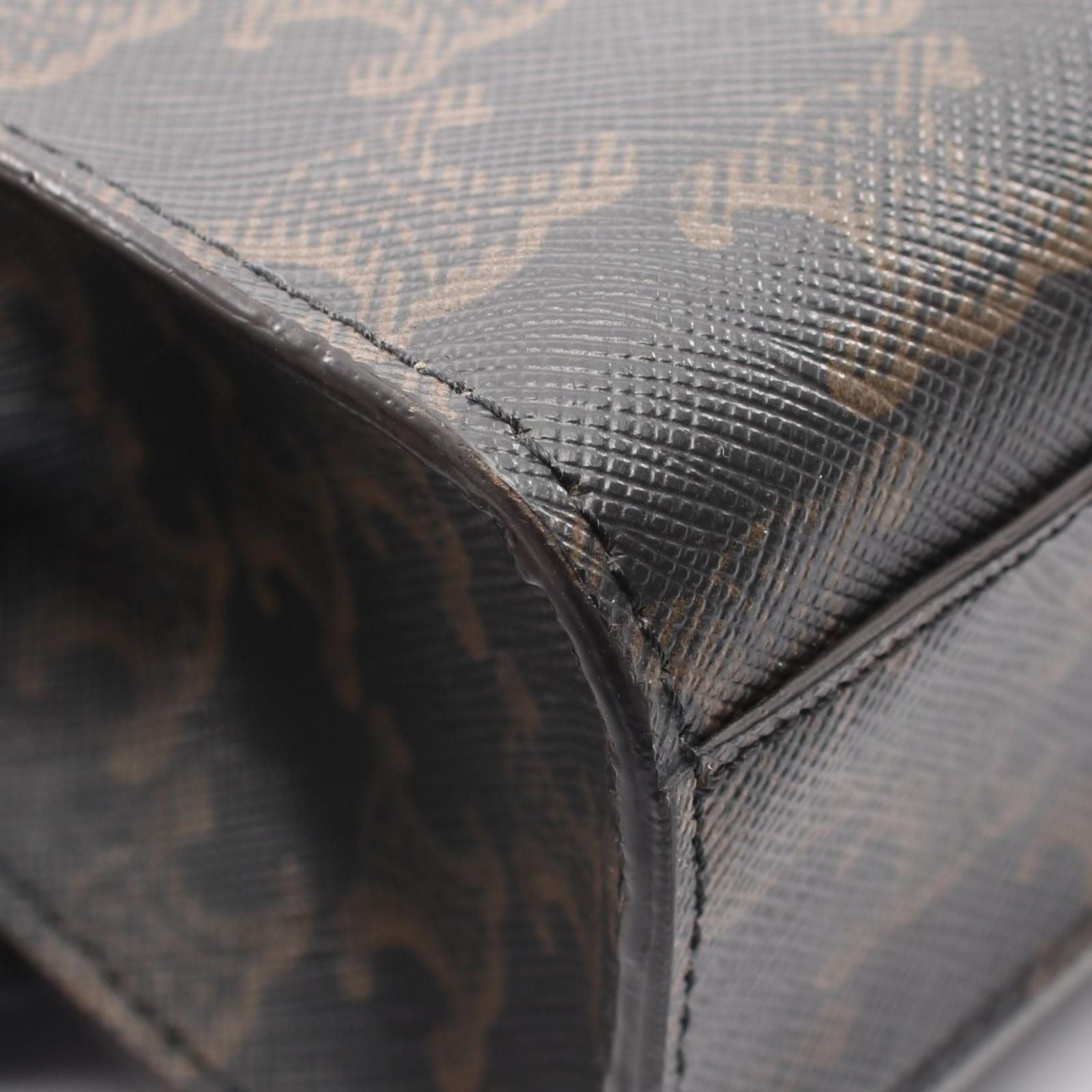 Celine Tote Small Vertical Cover Triomphe 2-Way Brown Black Canvas Leather — view 5