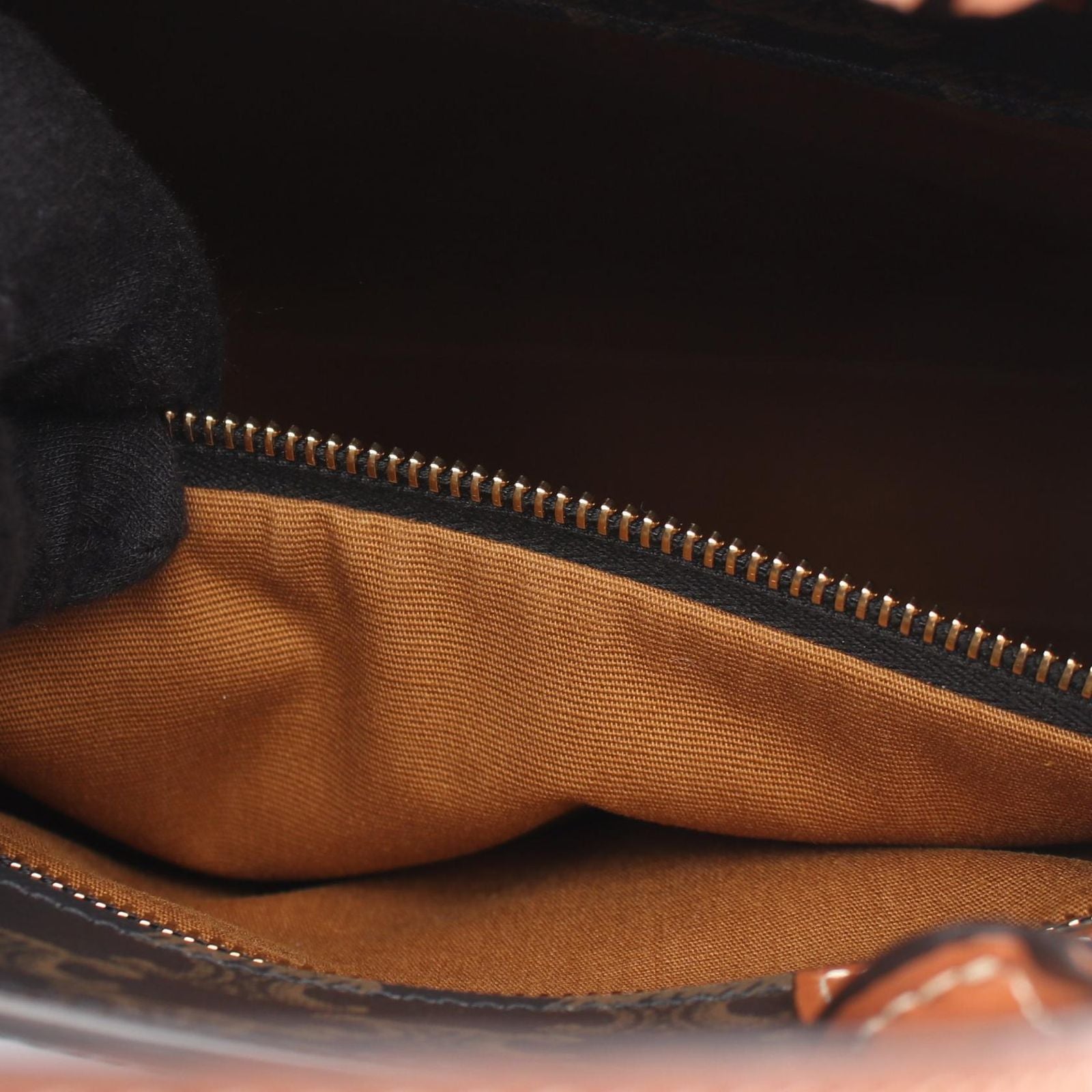 Celine Tote Small Vertical Cover Triomphe 2-Way Brown Black Canvas Leather — view 4