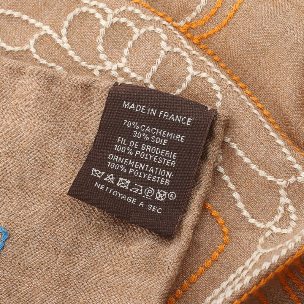 Hermes Scarf Carre 90 Brides de Gala Brode AU Fil Brown Silk — view 3