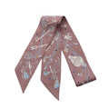 Hermes Scarf Twill les Cles a Pois Ribbon Brown Glace Silk
