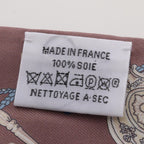 Hermes Scarf Twill les Cles a Pois Ribbon Brown Glace Silk — view 5