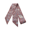 Hermes Scarf Twill les Cles a Pois Ribbon Brown Glace Silk