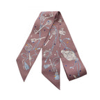 Hermes Scarf Twill les Cles a Pois Ribbon Brown Glace Silk
