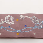 Hermes Scarf Twill les Cles a Pois Ribbon Brown Glace Silk — view 6
