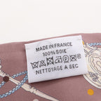 Hermes Scarf Twill les Cles a Pois Ribbon Brown Glace Silk — view 5